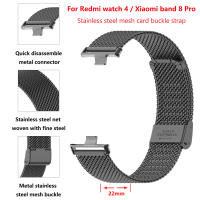 Correa De Reemplazo Metálica Para Xiaomi Redmi Watch 4 Y Band 8 pro Con Hebilla De Malla De Acero Inoxidable Y Tres Cuentas - details 5