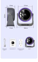 Ventilador De Escritorio Recargable De 4000 mAh Con Control Remoto Y Luz Nocturna Capacidad Grande Mini Ventilador De Mesa Montado En La Pared - details 19