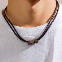 Cuello Alto De Cuero PU Con Cuentas De Metal Vintage Para Hombres Joyería De Moda 2023 Regalo Para Hombre Collar Encantador - details 1