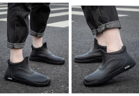 Botas De Lluvia Para Hombre 2024 Nueva Takeaway Rider Sito De Construcción Zapatos De Goma Impermeables Para Cocina Pesca - details 9