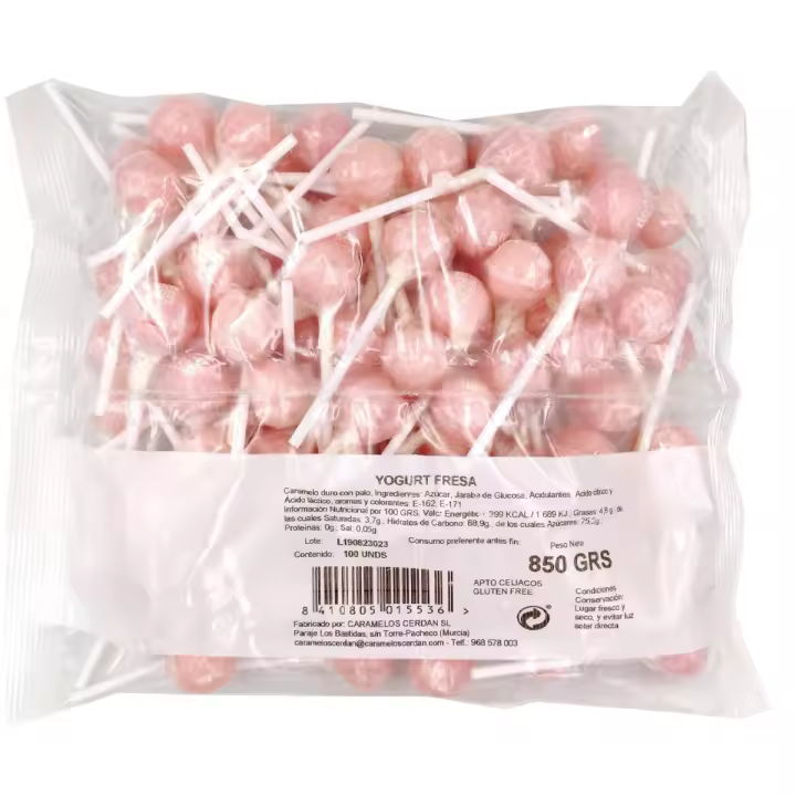 Cerdán Chupa Chups Yogurt Fresa 100 Unds Bolsa - 1