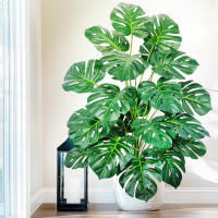 Planta Artificial De Monstera 60-100cm (39.4 Pulgadas) Árbol De Palma Falso Hoja De Tortuga Verde Para Decoración De Hogar Jardín Habitación Oficina - details 5