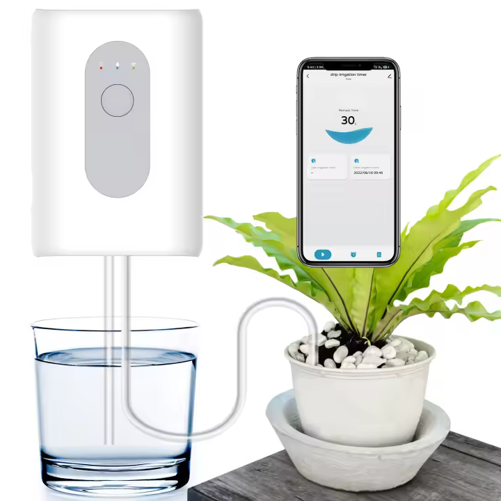 Dispositivo De Riego Automático Inteligente WIFI Con Bomba Y Sistema De Rociado Por Goteo Timetrado Control Remoto Por APP Para Jardín Terraza Compatible Con Echo Alexa Y Google Home - 1