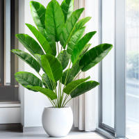 Árbol De Palma Tropical Artificial 84-120cm Hojas De Plátano Falsas Toque Real Strelitzia Plantas De Plástico Para Jardín Y Hogar - details 0