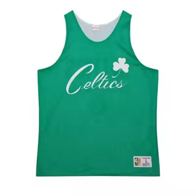 Camiseta Mitchell and Ness Boston Celtics Reversible Mesh Practice Tank Vintage Logo Multi-Black TMTK6913-BCEYYPPPMTBK - 1