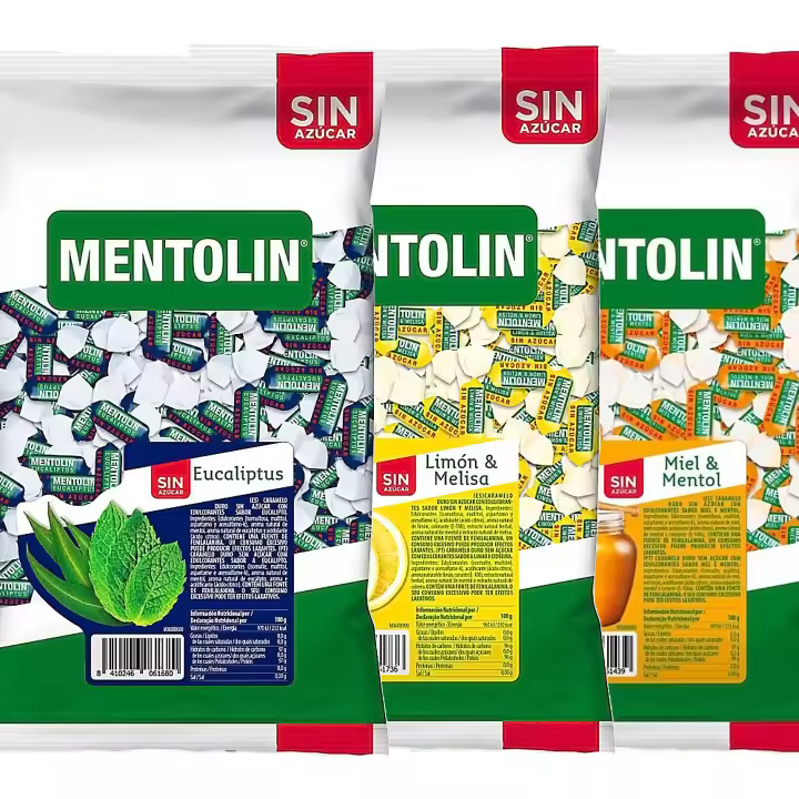 MENTOLIN PACK 3 Kg caramelos sin azúcar garganta Eucaliptus & Limón Melisa & Miel Mentol - 1