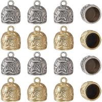 16Pcs Tapas De Cuerda Metálica En 2 Colores Estilo Tibetano Con Anillo Para Joyería DIY Tules Dorados Y Platinados - details 0