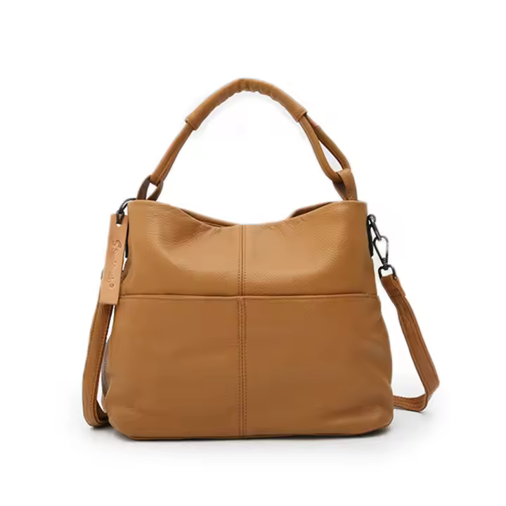 Bolso De Hombro Casual Para Mujer En Cuero Genuino Versátil Con Múltiples Bolsillos Y Correa Ajustable Bolso De Mano Para Comunicación Diaria - 1