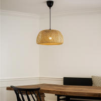 ALPINALUZ Lámpara Colgante Minimalista de Mimbre y Bambú 'OSAKA' con Cúpula de Doble Capa, Ø380mm - details 0