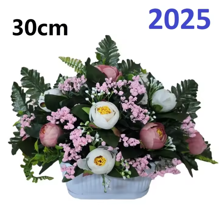 Flores artificiales para cementerio,Centro Flores para santos duraderas de tela con maceta,Gerimport,Envios desde España - 1