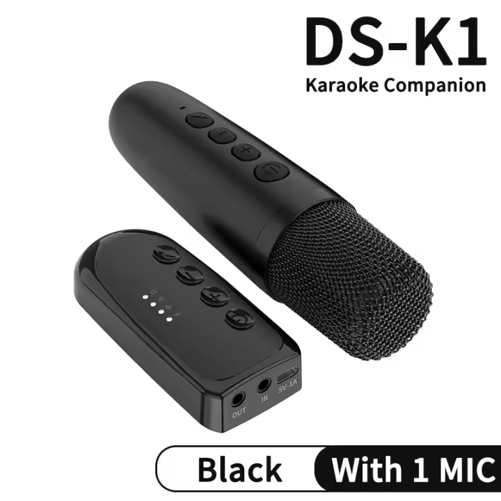 DS-K1 Karaoke Companion Bluetooth 5,3 Microfonos inalámstricos de bobina Móvil KTV DSP System mezclador 3,5 MM AUX Tipo-C Amplificador Host HIFI Estéreo enrollable para cable/Kit de coche/PC/TV/Proyector/teléfono - 1