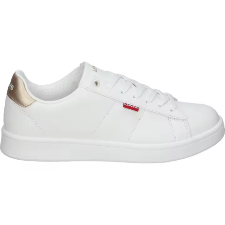 LEVI'S | Zapatillas Casual Levi’s Bell para Moda Joven – Deportiva en Color Blanco con Detalles en Dorado – Sneakers con Cordones – Estilo Casual – Cómodas y Versátiles – Combinables - 1