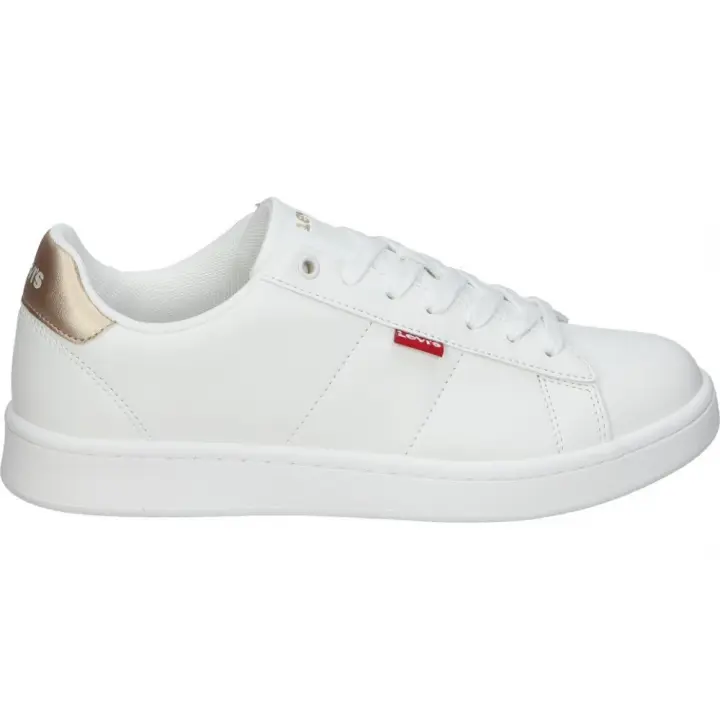 LEVI'S | Zapatillas Casual Levi’s Bell para Moda Joven – Deportiva en Color Blanco con Detalles en Dorado – Sneakers con Cordones – Estilo Casual – Cómodas y Versátiles – Combinables - 1