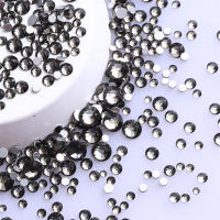 1440Pcs Cristales De Vidrio AB Para Arte De Uñas DIY Tamaños Mixtos Adhesivo Negro Rhinestones Redondos Para Decoración De Uñas - details 8