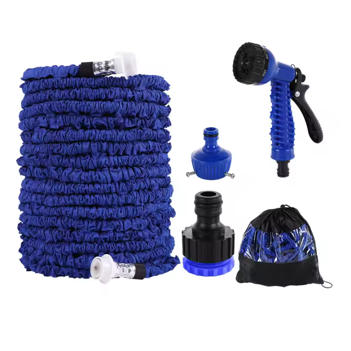 Nueva función Pistola de Agua impermeable, ligero y fácil de vivir (Azul, 15m) Hogar de alta presión de lavado de Coches Pistola de Agua Jardín Automático Magia Riego Manguera de Agua retrácthil - 1
