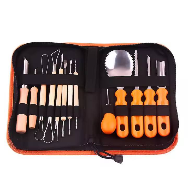 Halloween profesional calabaza talla herramientas calabaza luz 14/13/8/5PC - 1