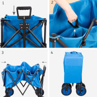 Aktive - Carro playa plegable, carrito de transporte, con ruedas giratorias 360º con frenos, mango multiángulo y 2 bolsillos (1 de quita y pon), máx. 80 kg de carga, espacioso y versátil, de acero y poliéster, diseño plegable, incluye funda - details 4