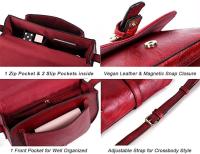 Bolso bandolera grande para mujer con correa ajustable y extraíble (rojo) - details 3