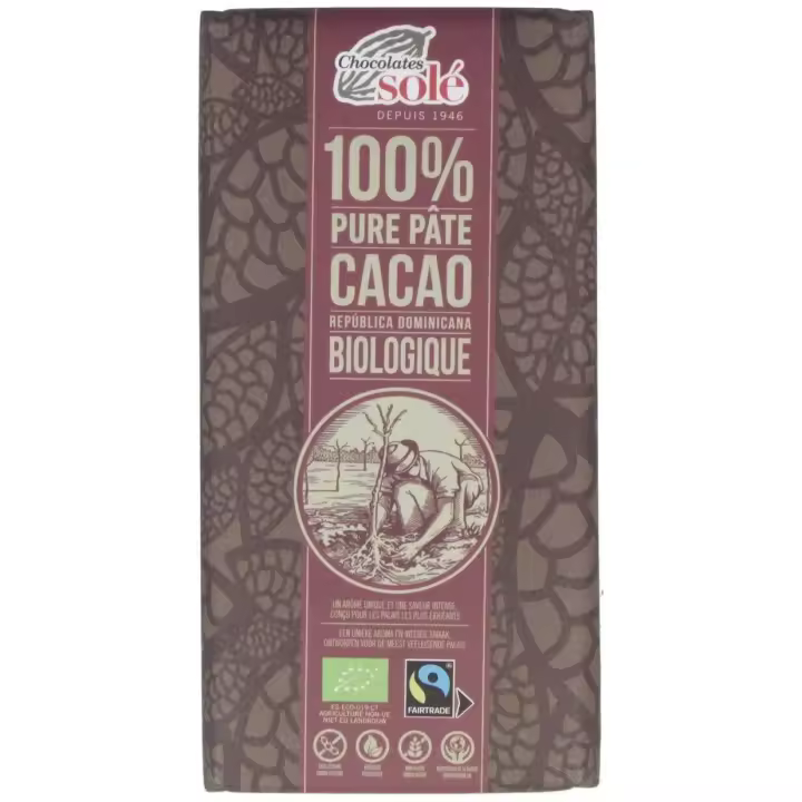 Chocolates Sole 100% Pasta Pura Cacao 100G - 1