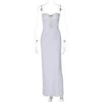 Vestido Bodycon Elegante Lygens Sin Espalda De Mujer Para Noche Playa Fiesta Verano 2025 Moda Hollow out Slim Fit Longitud Pierna - details 0