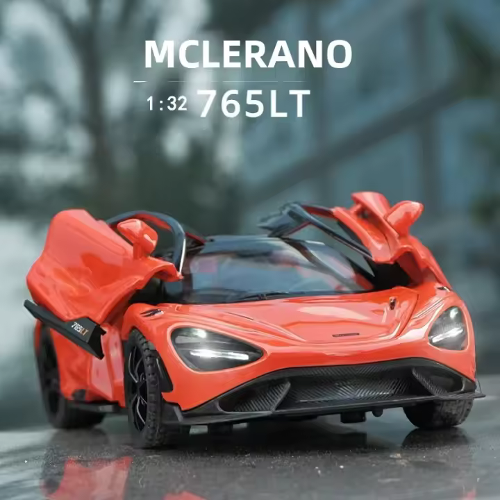McLaren 765LT Modelo De Coche Deportivo a Escala 1:32 Con Sonido Y Luz Vehículo Dieciséisto Para Niños Juguete Colectivo Miniatura Para Niños - 1