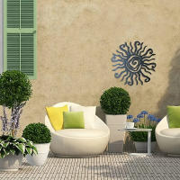 DDPNKL Arte De Sol Metálico Para Pared Decoración Al Aire Libre De 18 Pulgadas Prueba De Oxidación Ideal Para Cocina Baño Sala De Estar - details 1