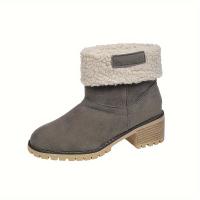 Botas De Nieve Para Mujer Invierno Cómodas Talla Grande 36-43 Cuero Sintético Lining De Peluche Corta Botas De Piel Acolchadas Casual - details 8