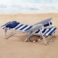 Aktive - Silla de playa plegable con respaldo reclinable 4 posiciones, 50x45x76 cm, fabricada de aluminio y poliéster, con cojín, bolsillo lateral y mochila, máx. 110 kg, sillas de playa, sillas plegables, accesorios verano - details 4