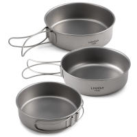 Lixada Tazas De Titanio Ultraligeras Para Camping Y Viajes Con Asas Plegables Utensilios De Cocina Al Aire Libreware De Mesa - details 25