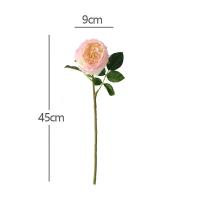 Rosa Artificial De Látex Realista Para Boda Y Decoración Del Hogar Tamaño 17.7 Pulgadas Color Blanco Peonía Falsa Para Decoración De Mesa Y Jardín - details 3