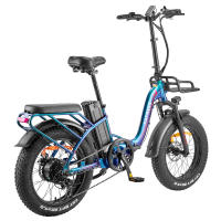 Bicicleta eléctrica Fafrees F20 Max, neumático ancho de 20 * 4,0 pulgadas, motor sin escobillas de 500 W, batería de celda Samsung de 48 V 22,5 Ah, velocidad de 25 km/h, frenos de disco delanteros y traseros, Shimano de 7 velocidades - Verde Aurora - details 2