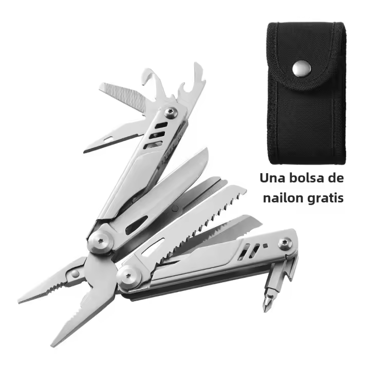 Multi-herramienta Con Alicates Y Tijeras Resorte Incluida Funda De Nylon Kit De Cuchillo Al Aire Libre Herramienta De Jardín Y Casa Conversor De Encabezados De Tornillos - 1