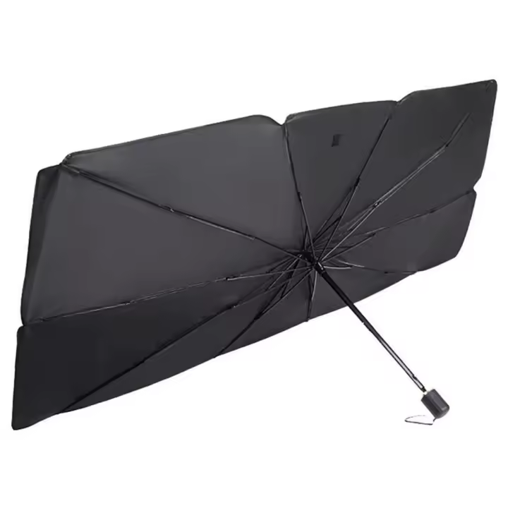 Parasol Coche Delantero 130x65cm, Paraguas del Coche Parasol con Funda, Parasol Plegable Coche Protector con Anti UV Rayos, Parabrisas Delantero Coche Protección Solar - 1