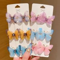 6PCS Clip Para El Cabello En Forma De Mariposa Con Gradiente De Colores Regalo Para Niña En Cumpleaños Accesorio Decorativo Para Mujer - details 1