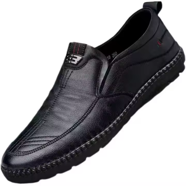 Zapatos Casuales Para Hombre En Cuero Suelto Antideslizantes Transpirables Para Caminar Y Conducir En Exterior Zapatos De Oficina Y Trabajo - 1
