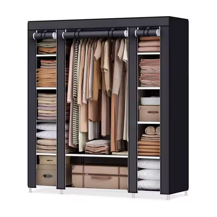 Armario Vestidor de Tela Nyana Home 170x150x45cm, 3 puertas, 11 huecos, 1 ropero - 1