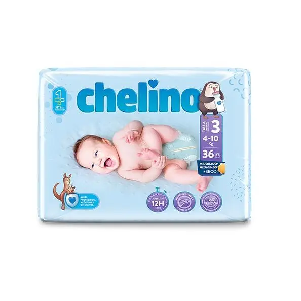 Pañal desechable Bebé Chelino Talla 3  4-10 kg 36 unidades - 1