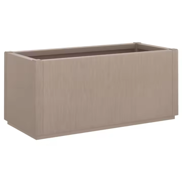 vidaXL Jardinera PP 80x36x35 cm Color Blanco,  Gris oscuro,  Marrón claro y mas - 1