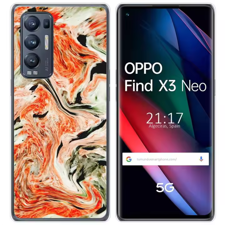 Tumundosmartphone Funda Gel Tpu para Oppo Find X3 Neo 5G diseño Mármol 12 Dibujos - 1