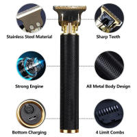 Afeitadora Eléctrica Vintage T9 Para Barba Y Cabello De Viaje Recargable Por USB Trimmer De Corte Para Hombres - details 2