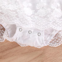 Bodysuit De Verano Para Bebés Niñas Lioraitiin Con Encaje Floral Estilo off Shoulder Ropa Infantil Recién Nacidos 0-24M - details 22