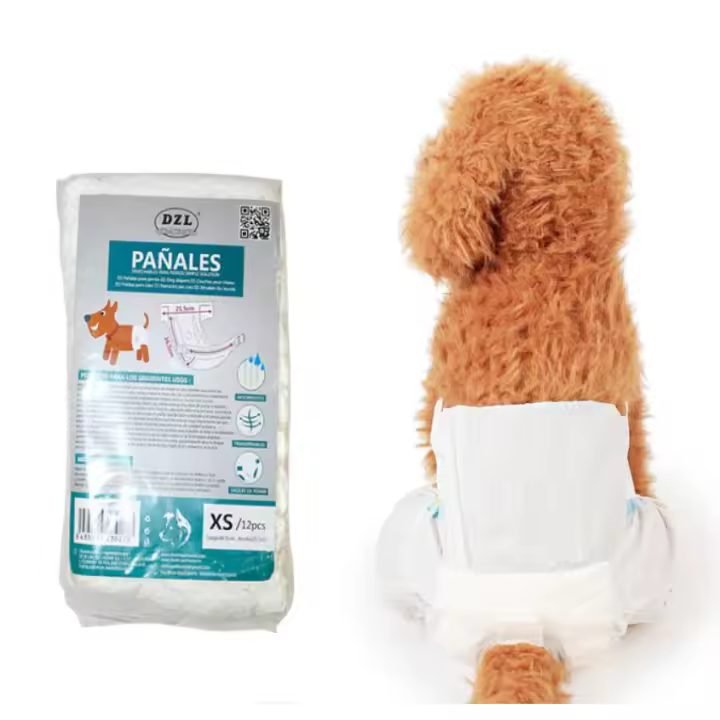 Pañales para Perro Desechable Hembra Pañal Sanitarios para Mascotas Bragas Higiénicas Suaves Super Absorbentes 12 uds - 1