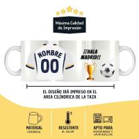 DEREGALOOS Taza de Fútbol Personalizada del F.C Real Madrid para forofos y aficionados - details 2