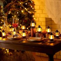 Mini Lanterna Decorativa Con Vela LED 4 Pulgadas 12 Piezas Colgantes Para Camping Centros De Mesa Vintage Ornamentos De Fiesta - details 5