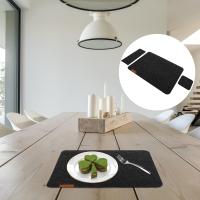 2 juegos de manteles con vasos de vajilla bolsas de fieltro resistentes al agua manteles resistentes al calor esteras de mesa lavables para bebidas cocina mesa de comedor comer decoración oscura - details 2