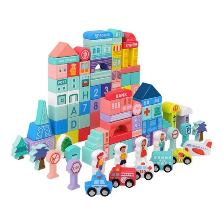 Nenitus Juguete Montessori 1 2 3 años, Juego de 108 Bloques de construcción apilables de Madera, Juguete Educativo, Regalo niños pequeños y bebés. - 1