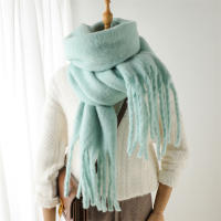 Nueva Bufanda Gruesa Para Mujer De Otoño Invierno 240x38cm Estilo Fashion Suave Y Cálida Con Borlas Mohair Para Europa Y América - details 29