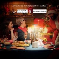 Lámpara De Mesa Recargable Con Sensor De Toque LED Luz Nocturna Sin Cable Para Lectura En Restaurante Hotel Bar Decoración De Dormitorio - details 3
