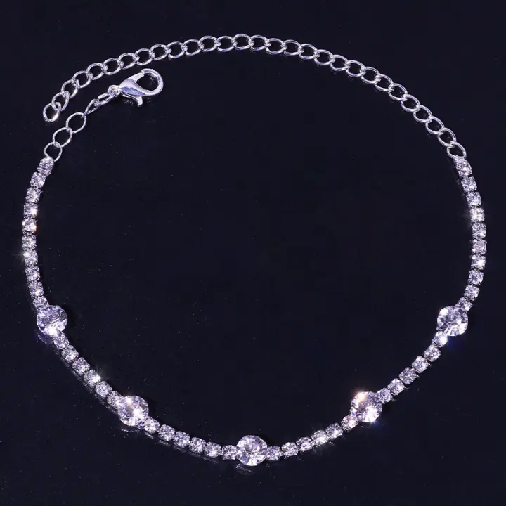 Pulsera De Tiras De Cristal Bohemio En Forma Redonda Para Mujer Cadena De Pies Para Playa Moda 2024 Accesorios De Regalo - 1