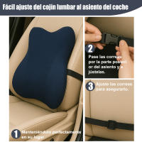 Cojín de Soporte Lumbar Ergonómico, Respaldo de Espuma Viscoelástica para Asiento de Automóvil, Silla de Oficina, Adopta un diseño de Curva Elegante,se Puede apoyar en múltiples Puntos - details 4